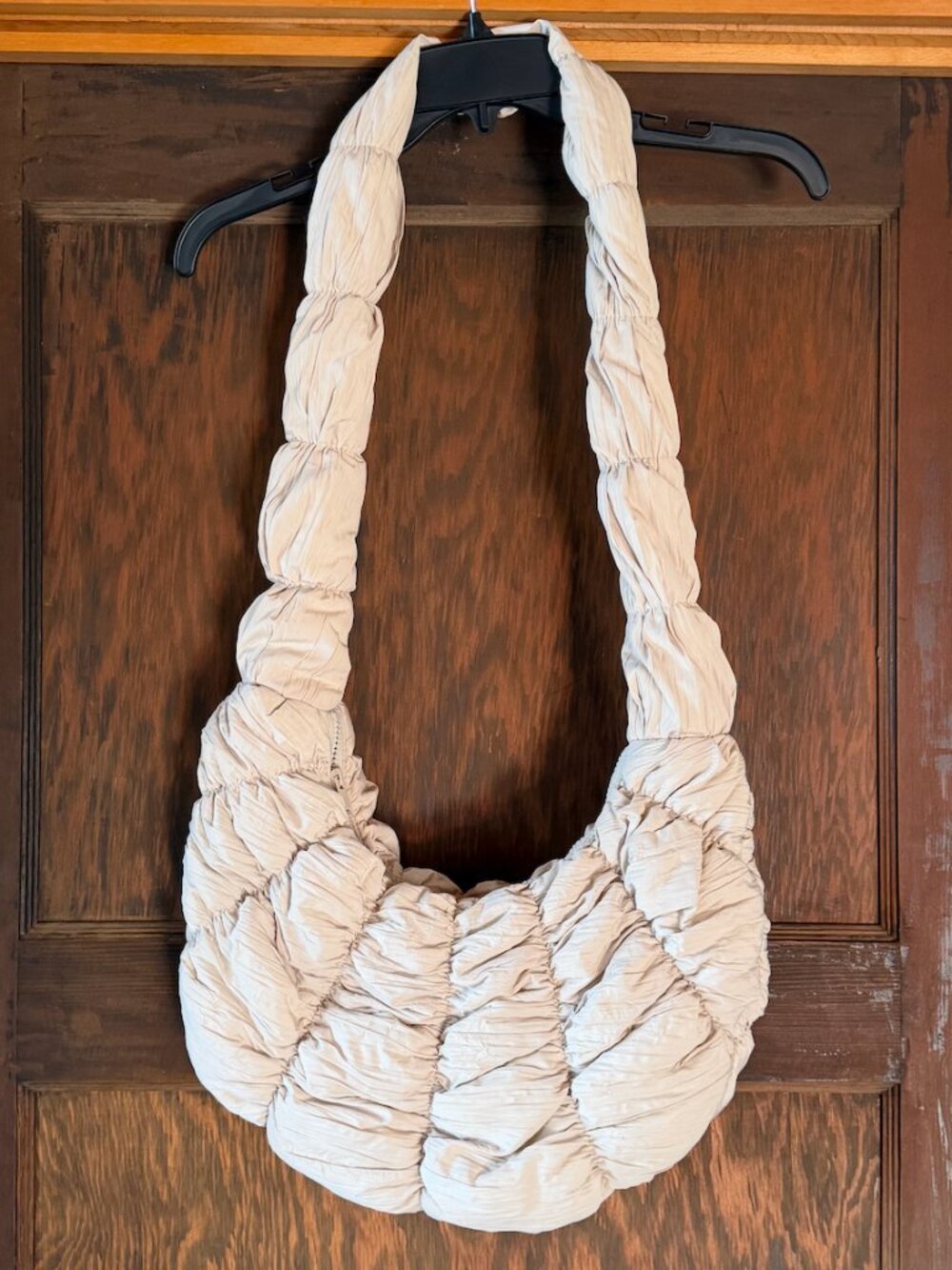 COS Ripple crossbody bag in off white